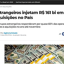 Estrangeiros injetam R$ 161 bi em aquisies no Pas